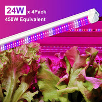 1 x RAW Customer Returns wolezek T8 plant lamp, 4 pack full spectrum LED plant light for indoor plants, 6500K 660nm 450nm red blue white growth lamps for plants, suitable for indoor greenhouse, garden - RRP €49.99