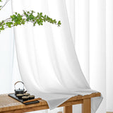 1 x RAW Customer Returns MIULEE living room curtains linen eyelet curtain linen look curtain boho curtain with eyelets semi-transparent linen curtain curtains set of 2 HxW 260x140 cm, white - RRP €39.34