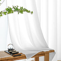 1 x RAW Customer Returns MIULEE living room curtains linen eyelet curtain linen look curtain boho curtain with eyelets semi-transparent linen curtains set of 2 H x W 245 x 140 cm, white - RRP €34.49