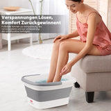 1 x RAW Customer Returns DEANIC Foot Bath Foot Bath with Massage Foldable Foot Bath Tub Foot Bath with Massage with Handle Portable Foot Massage Grey  - RRP €22.94