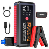 1 x RAW Customer Returns CARHEV Jump Starter Power Bank, 5000A Booster Car Jump Starter, 12V Starter Power Bank Up to 8.0L Petrol 8.0L Diesel Car Battery Booster Starter with Quick Charge USB Outputs and LED Flashlight - RRP €65.4