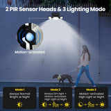 2 x RAW Customer Returns AmbiCasa solar lamps for outside with dual motion detector, 305 LED solar lights for outside, 270 solar wall light outside, IP65 waterproof, 3 modes solar lamp for yard, garage, garden - RRP €60.48