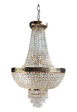 1 x RAW Customer Returns PGA Lights crystal basket chandelier, crystal hanging light, PLAZA 7 flames 40cm gold made from cut crystals - RRP €422.52