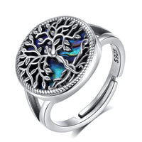 1 x RAW Customer Returns AEONSLOVE Ring Silver 925 Women, Tree of Life Adjustable Ring for Women, Open Rings Vintage - RRP €36.99