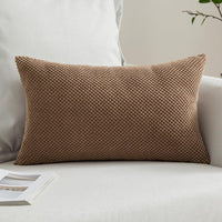 1 x RAW Customer Returns MIULEE Sofa Cushion Covers Corduroy Pillowcase Modern Rectangular Cushion Solid Color Decoration for Room Bedroom Office Chair Bed Living Room Terrace 2 Pieces Brown 40x60cm - RRP €21.17