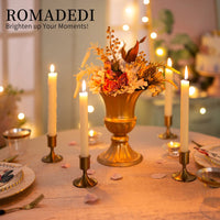 1 x RAW Customer Returns Romadedi candlestick candle holder gold taper candles - set of 6 candle stands decoration Christmas metal for tapered candles iron vintage retro for wedding Thanksgiving Advent table decoration - RRP €30.1