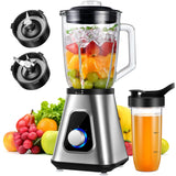 2 x RAW Customer Returns KIDISLE 1200W Stand Mixer Professional 2-1Smoothie Maker Combination 1.5L Glass Container Blender High Performance Blender with 650ml Travel Mug 3 Speed Stand Mixer Glass for Smoothie Shake Frozen Drinks Sauces - RRP €113.98