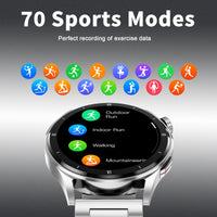 1 x RAW Customer Returns Smartwatch with telephone function, 1.32 inch smartwatch men with Bluetooth heart rate monitor sleep monitor, heart rate, calories, sports watch with voice assistant 360 360 HD touchscreen for iOS and Android - RRP €62.99