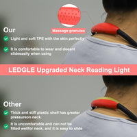 1 x RAW Customer Returns LEDGLE Neck Lamp LED Reading Lamp Book Lamp Rechargeable, 6 Levels Brightness, Portable and Flexible, 6500-7000K, Red - RRP €25.07