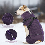 1 x RAW Customer Returns Hjumarayan Winter Dog Coat with Harness, Warm Dog Coat Waterproof with Abdominal Protection, Winter Dog Jacket Coat for Large Dogs Black XL  - RRP €30.55