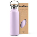 1 x RAW Customer Returns Bambaw Thermos Bottle 1l, Drinking Bottle Purple, Stainless Steel Drinking Bottle 1l, Double-Walled Bottle, Thermos Drinking Bottle 1l Lilac - RRP €20.95