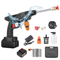 2 x RAW Customer Returns Cordless High Pressure Cleaner, 48V Max 90Bar Mobile High Pressure Cleaner with 6-in-1 Multi Spray Nozzle, 5M Hose, Extension Lance, Garden Pet Outdoor Car Cleaning Tool - RRP €110.14