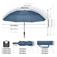 1 x RAW Customer Returns G4Free 62 Inch Umbrella Stormproof Pocket Umbrella Large Folding Umbrella Double Ventilated Canopy Automatic Opening - RRP €26.21