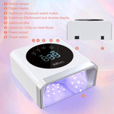 1 x RAW Customer Returns Nailgirls Rechargeable 150W UV LED Nail Lamp 4 Timers Auto Sensor LCD Display Removable Screen Magnetic LED Plate Gel Nail Lamp Finger Toe - RRP €52.99