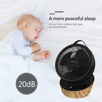 1 x RAW Customer Returns 4UMOR fan quiet 20dB 7.6m s Turbo 21W DC Motor 12 speeds table fan very quiet 3D air circulation for 30m 8H timer fan bedroom office black - RRP €79.33