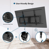 1 x RAW Customer Returns BONTEC Tilting Wall TV Mount for 37-82 Inch Flat Curved LED LCD Screens, TV Mount Capacity up to 60 kg, Max VESA 600x400 mm, with Bubble Level and Cable Tie - RRP €27.99