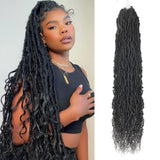 6 x Brand New Lianlian 6 Packs New Faux Locs With Curly End 36 Inch Soft Locs Crochet Hair Distressed Goddess Locs Crochet Braid Pre Looped Crochet Locs For Black Women 36 inch, 613  - RRP €187.2