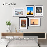 1 x RAW Customer Returns Dmyifan Set of 5 black photo frames, picture frames DIN A4 21 x 29.7 cm , plexiglass portrait frames with seamless hooks, living room for standing and hanging, decorative frames for photos, portraits, anniversaries - RRP €29.26