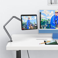 1 x RAW Customer Returns KU XIU Magnetic iPad Pro 12.9 Stand, Foldable Arm Holder for Working and Drawing, Multi-Angle Adjustable Premium Portable iPad Stand Only for iPad Air 13 M2 2024 ,iPad Pro 12.9 3 4 5 6 - RRP €121.0