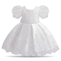 1 x RAW Customer Returns NNJXD Baby Girl Lace Party Dress Baptism Bowknot Toddler Tutu Wedding Dress 2021 White Size 90 12-24 Months - RRP €32.44