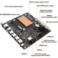 1 x RAW Customer Returns N100 NAS Motherboard, NAS Mainboard, Mini ITX Mainboard with Inter N00, 4 i226 2.5G LAN 6 SATA3.0 1 DDR5 2 M.2 NVMe 3.0x1, Mini ITX Board with Cooler - RRP €200.68