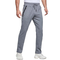 1 x RAW Customer Returns JustSun jogging pants men s training pants men s sports pants men s long cotton fitness pants men s zipper pockets gray M - RRP €32.99