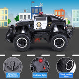 1 x RAW Customer Returns Dmenwei Remote Control Car Toy for Ages 2 3 4 5 Years and Up, RC Car Police Car with Lights, 1 43 Scale RC Car 4WD Vehicle for Boys Children Benchi-Black  - RRP €16.72