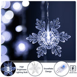 1 x RAW Customer Returns BLOOMWIN 2x1M Snowflake Curtain Lights Cold White, USB Christmas Lights 8 Modes Fairy Lights Curtain 104LEDs Mood Lights for Balcony, Window, Wedding, Christmas IP44 Fairy Lights - RRP €17.99