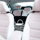 1 x Brand New VOXURY storage bag between car seats Car Holder Handbags Snacks Wallets Drinks Cell Phones storage for cars, vehicles, trucks Black and white diamond grid  - RRP €14.9