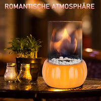 2 x Brand New Table fireplace, adjustable flame, bioethanol table fireplace with safety glass, table fire set including for indoor outdoor, birthday Valentine s Day wedding anniversary, for girlfriend wife - RRP €47.98