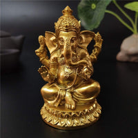 1 x RAW Customer Returns YODOOLTLY Ganesha Statue, Indian Resin Ganesha Figurine, Indian Buddha Figurine, Handmade, Decoration for Home, Garden, Car - RRP €10.99