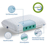 2 x Brand New BedStory pillow made of gel memory foam, orthopedic pillow, neck support pillow with different firmness, ergonomic pillow for all sleeping positions, washable cover 40x60x12cm - RRP €79.84