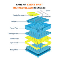 1 x RAW Customer Returns WANANFU Capsule Filler Size 2 with Detailed Instructions, 100 Holes, Use with Empty Gelatin or Vegetarian Capsule Size 2 - Capsule Filling Machine Size 2 - RRP €27.98