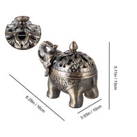 1 x RAW Customer Returns Feyarl Vintage Elephant Censer Metal Incense Burner Incense Stick Holder with Lid for Home Office Yoga Decoration - RRP €24.19