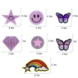 1 x RAW Customer Returns 20 pieces mixed iron-on patches iron-on patches, unicorn iron-on patches, unicorn applique for sewing on set for adults, girls, children s knees, boys, jeans with smiley, stars, butterflies - RRP €9.06