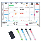 1 x RAW Customer Returns POPRUN Magnetic Whiteboard Weekly Planner Wipeable Family Planner Planning Board Household Plan Magnetic Board Refrigerator Children Reward Board Timetable for Office and School 43 x 28 cm in German - RRP €16.99