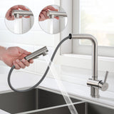 1 x RAW Customer Returns Auralum kitchen tap, high pressure kitchen tap with extendable shower, sink tap with two types of water jets, mixer tap for kitchen, 360 rotatable, kitchen tap stainless steel - RRP €46.85