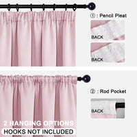 1 x RAW Customer Returns DWCN Curtains Kitchen Opaque Ruffle Tape with Curtain Ties, Curtains Dark Thermal Curtain Blackout, Heat-Insulating Thermal Curtain for Bedroom, 137 x 167 cm Height x Width , Blush Pink, Set of 2 - RRP €34.27