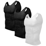 1 x RAW Customer Returns Odoland Undershirt Men Shapewear 3 Pack Compression Shirt Tummy Control Shirt Men Body Shaper Tank Tops - 2 Black 1 White XL  - RRP €39.99