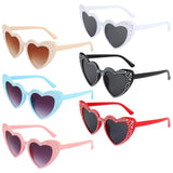 1 x Brand New HIULLEN 6 pcs Heart Shaped Sunglasses, Retro Heart Sunglasses, Retro Hippie Color Tinted Lenses for Birthday Party Carnival Dance Theme Party - RRP €19.2