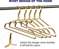 2 x RAW Customer Returns Amber Home 20 Pack 42cm Lightweight Aluminum Iron Clothes Hangers, Matt Gold Metal Coat Hangers with Non-Slip Groove for Suit T-Shirt Shirt Jacket Dress Trousers - RRP €77.08