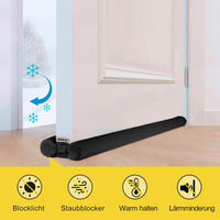 1 x RAW Customer Returns fowong Draft Excluder for Doors 90cm - Adjustable 2023 New Double Door Seal Air Stopper for Doors and Windows Protection from Air Insect Light High Quality Suitable for Lower Door Gap 1.8-5cm, Black - RRP €19.15