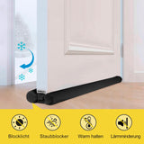 1 x RAW Customer Returns fowong Draft Excluder for Doors 90cm - Adjustable 2023 New Double Door Seal Air Stopper for Doors and Windows Protection from Air Insect Light High Quality Suitable for Lower Door Gap 1.8-5cm, Black - RRP €19.15