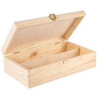 1 x RAW Customer Returns Creative Deco wine box wooden box Wine box for 2 bottles with lid and closure 35 x 20 x 9.5 cm Perfect for decoupage, storage, decoration or as a gift Made of natural pine wood - RRP €22.39