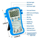 1 x RAW Customer Returns AIOMEST Digital Multimeter, 6000 Counts TRMS Voltage Tester Digital Voltmeter Meter Current Meter Multimeter Continuity Tester for AC DC Voltage, DC Current, Continuity, Resistance, Capacity. - RRP €22.18