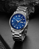 1 x RAW Customer Returns CIVO Men s Watch Silver Stainless Steel Analogue Wrist Watch Waterproof Men s Watch Week Date Luminous Metal Strap Quartz Watch Classic Elegant Blue Dial Men s Watches, Gifts for Men - RRP €29.99