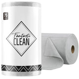 1 x RAW Customer Returns Fantasticlean Microfiber Cleaning Cloths, 75 Pieces per Roll Tear-Off Cleaning Cloths, Reusable Lint-Free Rags for Car, Kitchen and Home 30x30cm-Gray - RRP €31.99