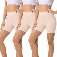 1 x RAW Customer Returns FALARY Women s 3 Pack Anti Chafing Short Leggings Summer Cycling Shorts Ladies Slipshorts Panties Yoga, Fitness Hotpants, Daily Wear Beige L - RRP €21.53