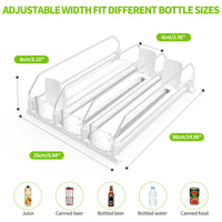 1 x RAW Customer Returns Accwork 38cm Refrigerator Organizer Drinks, Automatic Refrigerator Organizer Cans, Refrigerator Can Dispenser Organizer Cans Drinks for 15 Cans, 3 Rows 25 38cm  - RRP €25.99