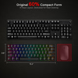 1 x RAW Customer Returns Redragon K530 Pro Draconic 60 BT Wired 2.4GHz Wireless Mechanical 61 Keys Hot Swap RGB Gaming Keyboard with Tactile Brown Switch for Windows Mac Android - RRP €59.99